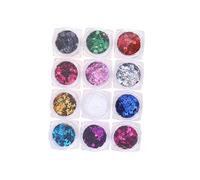 Beaupretty 12 Colors Nail Art Sequins Set Creative Paillette Decorations for Manicure Multi-Use Glitter for DIY Nail Art Suitable for Home and Salon Use