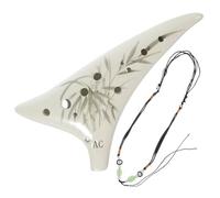 Beaupretty 12-Hole Alto Ceramic Ocarina with Neck Cord, Beginner Practice Musical Instrument for Adults and, Portable Mid-Range Ocarina Flute for Learning and Performance Random Style