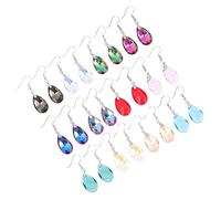 Beaupretty 12 Pairs Crystal Dangling Earrings for Women Stylish Drop Shape Design Hypoallergenic Ear Hooks Fashion Accessories for Everyday Wear