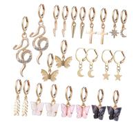 Beaupretty 12 Pairs Dangle Earrings for Women Lightweight Hoop Earrings Assorted Styles Versatile Fashion Jewelry for Daily Wear and Special Occasions