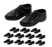 Beaupretty 12 Pairs Miniature Doll Shoes for Dolls Chic Black Simulation Footwear for Dress Up and Micro Landscape Decoration