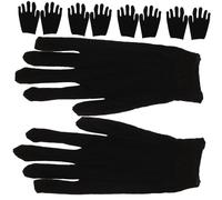 Beaupretty 12 Pairs Moisturizing Cotton Gloves for Jewelry and Driving Durable Protective Work Gloves for Outdoor Household Industrial Use Medium Black