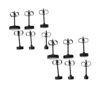 Beaupretty 12 Pairs Stainless Steel Round Flat Back Earrings Non Tarnish Industrial Barbell Jewelry for Men and Women Comfortable Fit Hypoallergenic Helix Piercing Accessory