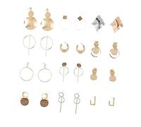 Beaupretty 12 Pairs Vintage Geometric Metal Dangle Earrings Set for Women Retro Ear Pendants Round Design Lightweight and Hypoallergenic for Daily Wear