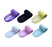 Beaupretty 12 Pcs Adjustable Spa Headband Hair Wrap for Face Wash and Makeup Soft Microfiber Towel Headbands for Yoga Multi-Color Selection Including Yellow Blue Purple Black White Pink