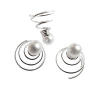 Beaupretty 12 Pcs Bridal Pearl Spiral Hairpin Metal Hairpins for Women Girls Suitable for Wedding Engagement Party Special Occasions