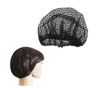 Beaupretty 12 Pcs Disposable Black Mesh Hair Net Caps Elastic Full Coverage Covers for Kitchen Cooking Cosmetics Hospital Food Fits All