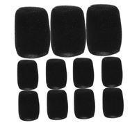 Beaupretty 12 Pcs Handheld Microphone Windscreen Covers Durable Foam Pop Filter for Enhanced Sound Quality Versatile Protection Compatible with Recording Microphones Black Mic Shield