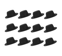 Beaupretty 12 pcs Mini Top Hats for Dolls Black Tiny Formal Hats for DIY Crafts Snowman Decor Party Supplies and Dollhouse Accessories