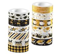 Beaupretty 12 Rolls Decorative Craft Tapes Graduation Pattern Washi Tape for Adults Teenagers Assorted Color Good Adhesion Easy to Apply Practical Style for Diaries and Making Handbooks