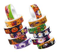 Beaupretty 12 Rolls Halloween Washi Tape Set Decorative Patterns, Long Enough to Cut and Tear by Hand, for DIY Crafting, Planners and Journal Supplies, 5m Each Roll