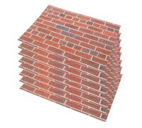 Beaupretty 12 Sheets Scale Dollhouse Wallpaper Red Brick Pattern Self Adhesive Miniature Wall Cladding for Realistic Dollhouse Wall Decor Easy Peel and Stick Background