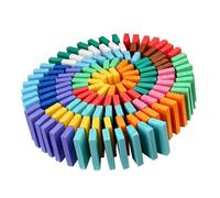 Beaupretty 120pcs Colorful Wood Domino Blocks Educational Train for Smooth Surface No Burrs Compact for Early Math Learning Creative Building for Boys