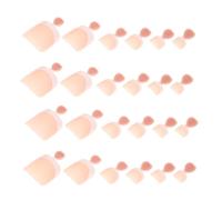 Beaupretty 120pcs Reusable French Tip Toenails Press on Nails in Pink Plastic with Glossy Square Shape, Comfortable Wear and Natural Fit for Women at Vacations or Social Gatherings