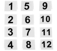 Beaupretty 12pcs Acrylic Number Markers White Base Black Print Table Tent Signs for Detective Party Crime Scene Props Compact Desktop Table Numbers for Werewolf Game