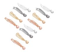 Beaupretty 12pcs Adjustable Magnetic Buckle Clips with Chain for Versatile Clothing Fit No-sew Hem Adjusters for Pants Shirts Dresses in Gold Silver Rose Gold Gunmetal