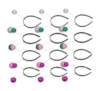 Beaupretty 12pcs Alien Headband with Glitter Foam Balls Lightweight Soft Foam Antenna Hair Clasp for Halloween Cosplay Parties and Costume Events and Easy to Clean in Green Silver Pink and