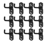 Beaupretty 12pcs Black Iron Peg Board Hooks with Square Hole Design for Garage Wall and Retail Shop Display, Easy Installation and Cleaning, Stylish Modern Peg Rack Shelf Supports