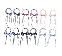 Beaupretty 12pcs Bowknot Pearl Elastic Hair Ties for Women Stretch Hair Rings Ponytail Holders for Everyday Random Color
