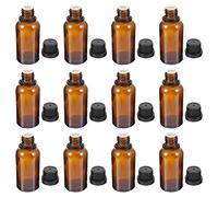 Beaupretty 12Pcs Brown Glass Essential Oil Bottles with Perforated Plug for Aromatherapy DIY Blends Leak Durable Easy to Use for Cosmetics and Essential Oil Storage