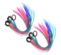 Beaupretty 12pcs Bubble Ponytail Hair Extensions for Fluorescent Colored Braided Dress Up Wigs Vibrant Synthetic Hairpieces for Dance School Events Street Performances and Outdoor Activities