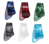 Beaupretty 12pcs Celluloid Finger Guitar Picks Ultra Thin Durable Thumb Plectrums for Bass and Acoustic Guitar Multi Color Each Red White Black Light Blue Dark and Enhance Sound