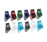 Beaupretty 12pcs Celluloid Thumb Finger Guitar Picks Set Nail Plectrums for Right Hand, Assorted Colors Red White Black Light Blue Dark Blue Green, Suitable for Acoustic and Electric Guitar