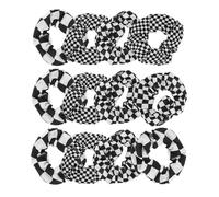 Beaupretty 12pcs Checkered Scrunchies for Women Soft Elastic Hair Ties with Black White Plaid Pattern Gentle Hair Stylish Ponytail Holders for Daily Hairstyling and Busy Mornings