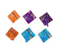 Beaupretty 12pcs Chinese Style Multi-Color Coin Purse for Women Zipper Wallets with Large Capacity for Credit Cards Cash and Coins Soft Brocade Pouch for and Daily Use