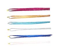 Beaupretty 12pcs Colorful Hair Tinsel Strands for Shimmering Hair Accessories for Braids and Party Hairstyles Multi Color with Pearl