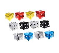 Beaupretty 12pcs Cube Dice Aluminum Foil Balloons Party Decorations for Birthday Wedding and Theme Events Self Sealing Reusable Gold Silver Black White Red Blue