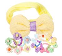 Beaupretty 12pcs Cute Floral Bow Hair Ties for Elastic Rubber Bands for Soft No Damage Ponytail Holders Small Hair Accessories