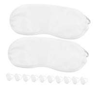 Beaupretty 12Pcs Disposable Breathable Eye Covers White Satin Sleeping Masks for Travel Home Office Elastic Lightproof Eye Masks to Block Light Comfortable Fit for Stress Relief and Restful