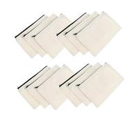 Beaupretty 12pcs DIY Sublimation Heat Transfer Canvas Cosmetic Bags 21x13cm Natural Color Portable Makeup Storage Pouches for Travel and Craft