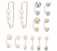 Beaupretty 12Pcs Elegant Pearl Brooch Pin Decorative Clothing Brooches for Waistline Skirt and Dress Lightweight Emptied Lapel Pins for Fashion Accessories