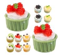 Beaupretty 12pcs Fake Small Cake Models Handmade Realistic Decorative Crafts for Home Kitchen Bakery Shop Display Photo Props Mixed Styles