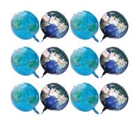 Beaupretty 12pcs Globe Earth Balloons Large Foil Planet Sphere Balloons with Transparent and Printed World Map Design Helium Floatable for Birthday Earth Day Travel Party Decorations