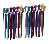 Beaupretty 12pcs Hairdressing Steel Clips Hairpin Tools for Salon Haircut Colorful Sectioning Hair Clips Made of Stainless Steel for Professional Use Random Color