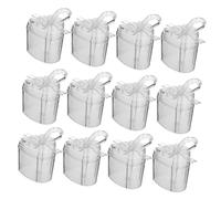 Beaupretty 12pcs Heart-shaped Transparent Candy Boxes: Present Packaging Holder For Weddings Parties Valentine's Day Holiday - Treats Container