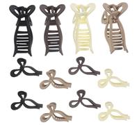 Beaupretty 12pcs Large Bow Hair Claw Clips for Women Matte Finish Jaw Clips Strong Hold for Thick Thin Hair for Work Makeup and