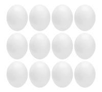 Beaupretty 12pcs Medium Size Wear-resistant Solid Plastic Fake Bird Eggs for Parrots Lovebirds Finch Pet and Bird Accessories Simulated Decorative Eggs for Easter