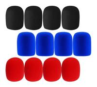 Beaupretty 12pcs Microphone Sponge Covers Windproof Mic Windscreens Multi-Color Black Red Microphone Protective Covers for Home KTV Handheld