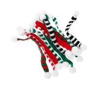 Beaupretty 12pcs Mini Christmas Knit Scarves for Dollhouse Festive Decorations Xmas Santa Themed Miniature Accessories for DIY Crafts Table Ornaments Pet Accessories and Holiday Party Favors