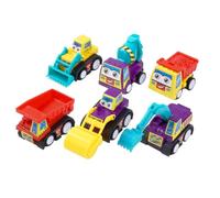 Beaupretty 12pcs Mini Friction Powered Engineering Cars for Early Educational Vehicle Random Color Safe Pull Back for Boys Random Color