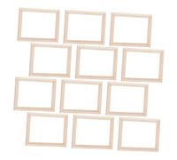 Beaupretty 12pcs Mini Wooden Photo Frame Models for Dollhouse Decor Scale Micro Landscape Props with Fine Craftsmanship Natural Wood Color Miniature Picture Frames for DIY Scenes