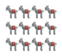 Beaupretty 12pcs Miniature Donkey Figurines Resin Cute Cartoon Lifelike Standing Animal Models Decorative Accents for Flower Pots Micro Landscape Creation