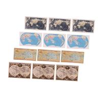 Beaupretty 12pcs Miniature Paper Maps for Doll House Decor Wall Map Models in Blue Black Yellow Mini Scale Furniture Accessories for Dollhouse Collectors