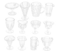 Beaupretty 12pcs Miniature Plastic Mugs for Dollhouse Decor Bright Colored Mini Kitchen Accessories for Playtime for Mini House Layout and Scene Decoration