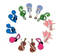 Beaupretty 12pcs Music Brooch Pins Metal Alloy Musical Instrument Lapel Pins for Women Piano Guitar Cello Notes Enamel Badge for Jackets Bags Backpacks