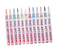 Beaupretty 12pcs Nail Art Pens Lightweight Ergonomic Design for Fine Lines Dots and Patterns Portable Nail Drawing Markers for DIY Supplies
